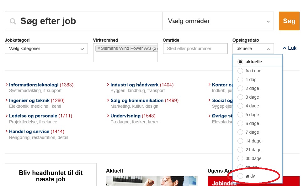 Jobindex arkivfunktion kan bruges i uopfordret jobsøgning